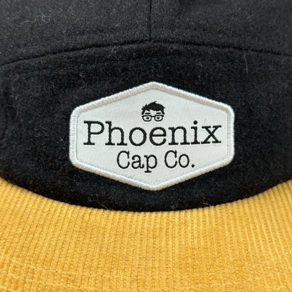 Phoenix Cap Co Modern Skate Black Corduroy Bill Baseball Cap Hat - Picture 2 of 7